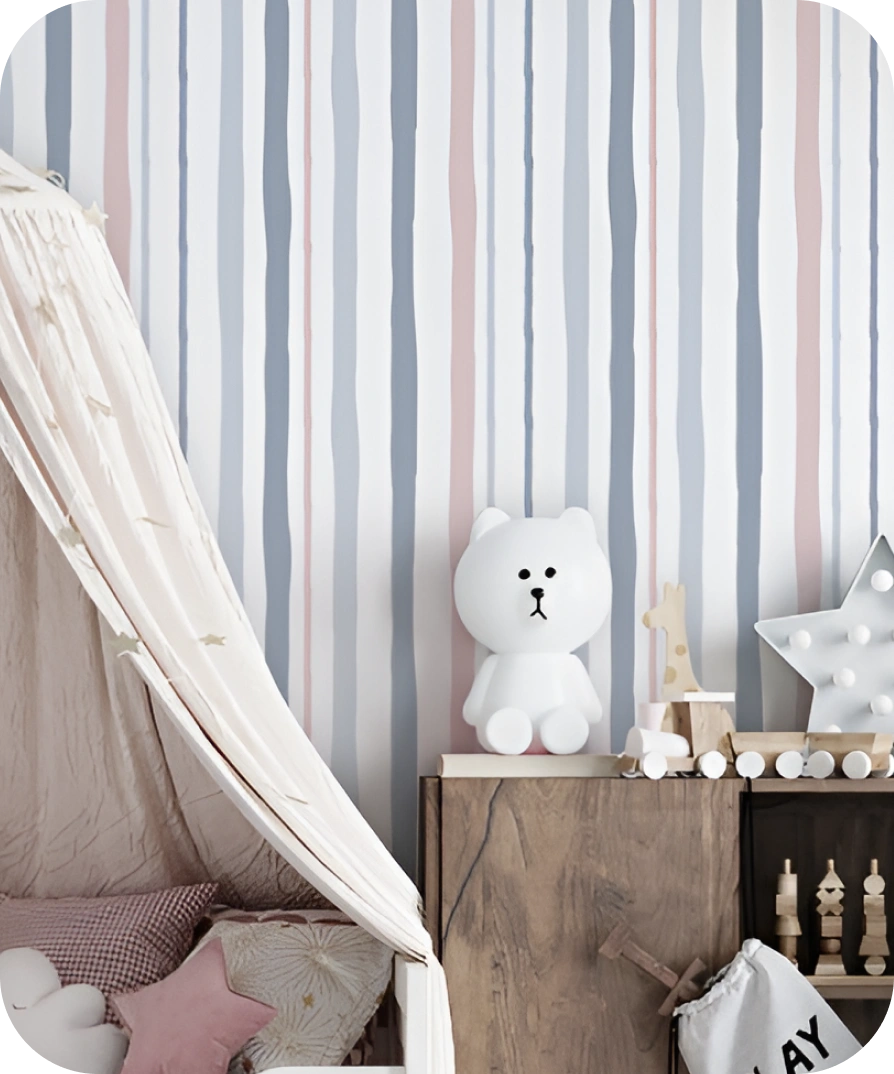 Soft blue stripe wallpaper by marburg